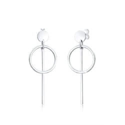 Elli by Julie & Grace Boucles d'Oreilles Cercle Geo Boucles d'Oreilles Femme - (925/1000) Argent
