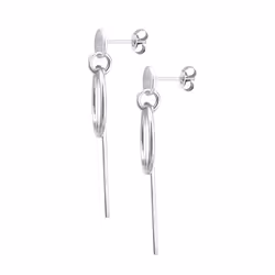 Elli by Julie & Grace Boucles d'Oreilles Cercle Geo Boucles d'Oreilles Femme - (925/1000) Argent