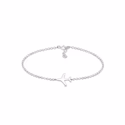 Elli by Julie & Grace Bracelet Chaîne de Pois pour Femmes Voyageant en Avion de Base en Argent 925 Sterling 16 cm, Bracelet à ...