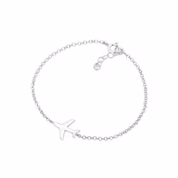 Elli by Julie & Grace Bracelet Chaîne de Pois pour Femmes Voyageant en Avion de Base en Argent 925 Sterling 16 cm
