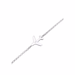 Elli by Julie & Grace Bracelet Chaîne de Pois pour Femmes Voyageant en Avion de Base en Argent 925 Sterling 16 cm