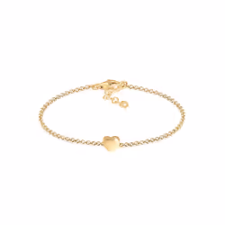 Elli by Julie & Grace Bracelet Dames avec Pendentif Coeur Basic en Argent Sterling 925 Or, Bracelet à mailles, Chaîne à maill ...