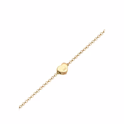 Elli by Julie & Grace Bracelet Dames avec Pendentif Coeur Basic en Argent Sterling 925 Or