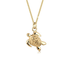 Elli by Julie & Grace Collier Femme Pendentif Tortue - (925/1000) Argent Or