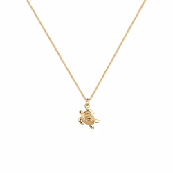 Elli by Julie & Grace Collier Femme Pendentif Tortue - (925/1000) Argent Or