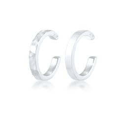 Elli by Julie & Grace Boucles d'oreilles Ensemble de 2 coupe-oreilles féminins de style organique vert avec surface gaufrée et lisse (14 mm)