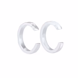 Elli by Julie & Grace Boucles d'oreilles Ensemble de 2 coupe-oreilles féminins de style organique vert avec surface gaufrée et lisse (14 mm)