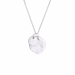Elli by Julie & Grace Collier à sequins en argent sterling pour femmes Argent, Collier matinée, Chaîne à maillons câblés, Fem ...