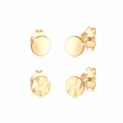 Elli by Julie & Grace Boucles d'Oreilles Bouchon Battu Lisse Geo Boucles d'oreilles Femme - (925/1000) Argent Or, Femelle, Ar ...