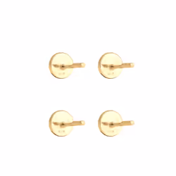 Elli by Julie & Grace Boucles d'Oreilles Bouchon Battu Lisse Geo Boucles d'oreilles Femme - (925/1000) Argent Or