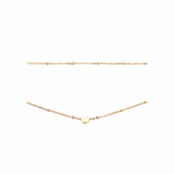 Elli by Julie & Grace Collier Choker Couche Coeur Bola Collier Femme (925/1000) Argent, Or