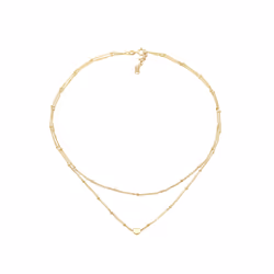 Elli by Julie & Grace Collier Choker Couche Coeur Bola Collier Femme (925/1000) Argent, Or