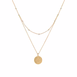 Elli by Julie & Grace Collier Femme Assiette Monnaie avec Cristaux en Argent Sterling 925