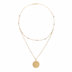 Elli by Julie & Grace Collier Femme Assiette Monnaie avec Cristaux en Argent Sterling 925