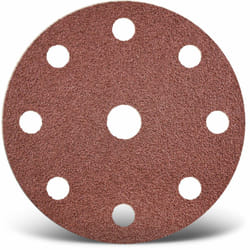 Red Disques abrasifs auto-agrippants, 150 mm, 9 trous, p. Ponceuses excentriques, Corindon normal (Lot de 50) G100 - Menzer