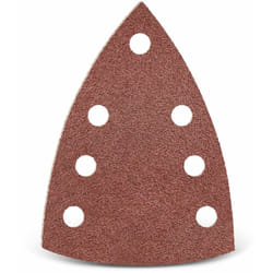 Red Feuilles abrasives auto-agrippantes, 150 x 100 mm, 7 trous, p. Ponceuses delta, Corindon normal (Lot de 50) G80 - Menzer