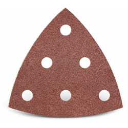 Red Feuilles abrasives auto-agrippantes, 93 mm, 6 trous, p. Ponceuses delta, Corindon normal (Lot de 50) G120 - Menzer