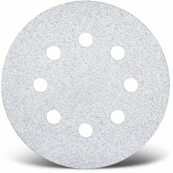 White Disques abrasifs auto-agrippants, 125 mm, 8 trous, p. Ponceuses excentriques, Corindon normal (Lot de 50) G100 - Menzer
