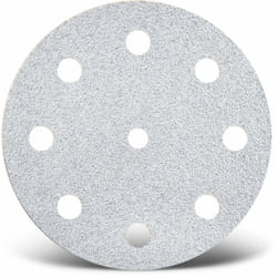 White Disques abrasifs auto-agrippants, 125 mm, 9 trous, p. Ponceuses excentriques, Corindon normal (Lot de 50) G80 - Menzer