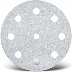 White Disques abrasifs auto-agrippants, 125 mm, 9 trous, p. Ponceuses excentriques, Corindon normal (Lot de 50) G400 - Menzer