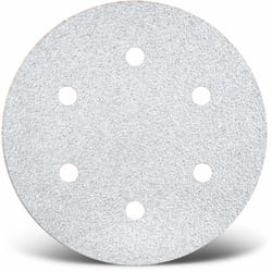 White Disques abrasifs auto-agrippants, 150 mm, 6 trous, p. Ponceuses excentriques, Corindon normal (Lot de 50) G120 - Menzer