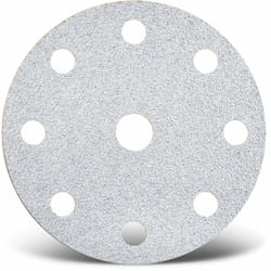 White Disques abrasifs auto-agrippants, 150 mm, 9 trous, p. Ponceuses excentriques, Corindon normal (Lot de 50) G100 - Menzer