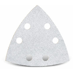 White Feuilles abrasives auto-agrippantes, 93 mm, 6 trous, p. Ponceuses delta, Corindon normal (Lot de 50) G100 - Menzer