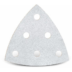 White Feuilles abrasives auto-agrippantes, 93 mm, 6 trous, p. Ponceuses delta, Corindon normal (Lot de 50) G60 - Menzer