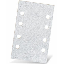 MENZER White Feuilles abrasives auto-agrippantes, 133 x 80 mm, 8 trous, p. Ponceuses vibrantes, Corindon normal (Lot de 50) G100