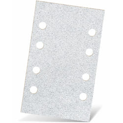 White Feuilles abrasives auto-agrippantes, 133 x 80 mm, 8 trous, p. Ponceuses vibrantes, Corindon normal (Lot de 50) G150 - Menzer