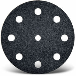 Black Disques abrasifs auto-agrippants, 125 mm, 9 trous, p. Ponceuses excentriques, Carbure de silicium (Lot de 50) G40 - Menzer