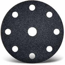 Black Disques abrasifs auto-agrippants, 150 mm, 9 trous, p. Ponceuses excentriques, Carbure de silicium (Lot de 50) G80 - Menzer