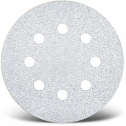 White Disques abrasifs auto-agrippants, 115 mm, 8 trous, p. Ponceuses excentriques, Corindon normal (Lot de 50) G400 - Menzer