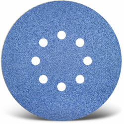 Blue Disques abrasifs auto-agrippants, 150 mm, 8 trous, p. Ponceuses excentriques, Corindon de zirconium (Lot de 25) G36 - Menzer