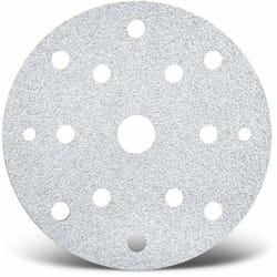 White Disques abrasifs auto-agrippants, 150 mm, 15 trous, p. Ponceuses excentriques, Corindon normal (Lot de 50) G80 - Menzer
