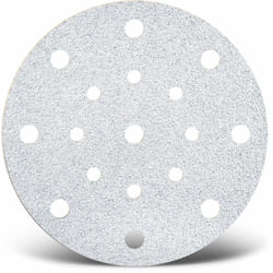 White Disques abrasifs auto-agrippants, 150 mm, 17 trous, p. Ponceuses excentriques, Corindon normal (Lot de 50) G120 - Menzer
