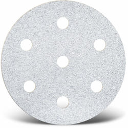 White Disques abrasifs auto-agrippants, 90 mm, 7 trous, p. Ponceuses excentriques, Corindon normal (Lot de 50) G180 - Menzer