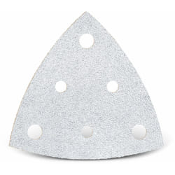 White Feuilles abrasives auto-agrippantes, 82 mm, 6 trous, p. Ponceuses delta, Corindon normal (Lot de 50) G180 - Menzer