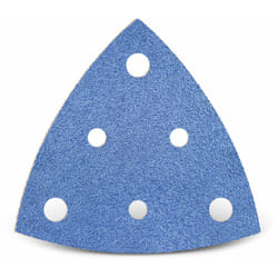Blue Feuilles abrasives auto-agrippantes, 82 mm, 6 trous, p. Ponceuses delta, Corindon de zirconium (Lot de 25) G80 - Menzer