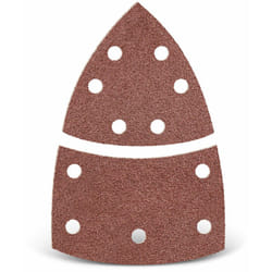 Red Feuilles abrasives auto-agrippantes, 93 / 62 x 102 mm, 11 trous, p. Ponceuses delta, Corindon normal (Lot de 50) G180 - Menzer