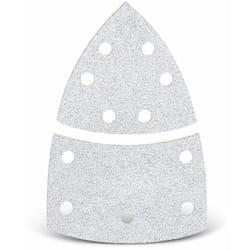 MENZER White Feuilles abrasives auto-agrippantes, 93 / 62 x 102 mm, 11 trous, p. Ponceuses delta, Corindon normal (Lot de 50) G240