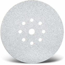 White Disques abrasifs auto-agrippants, 225 mm, 9 trous, p. Ponceuses à plâtre, Corindon normal (Lot de 5) G60 - Menzer
