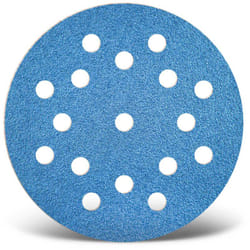 Blue Disques abrasifs auto-agrippants, 125 mm, 17 trous, p. Ponceuses excentriques, Corindon de zirconium (Lot de 25) G40 - Menzer