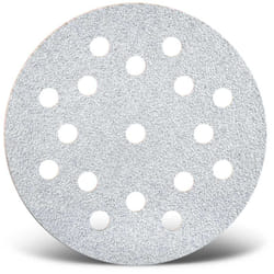 White Disques abrasifs auto-agrippants, 125 mm, 17 trous, p. Ponceuses excentriques, Corindon normal (Lot de 50) G150 - Menzer