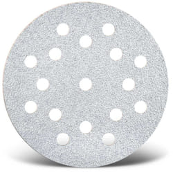 White Disques abrasifs auto-agrippants, 125 mm, 17 trous, p. Ponceuses excentriques, Corindon normal (Lot de 50) G320 - Menzer