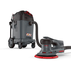 Ponceuse Excentrique ets 150 5.0 & Aspirateur de Sécurité (Aspirateur Eau et Poussière) vcl 550 pro, avec Kit d'Abrasifs - Menzer
