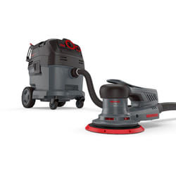 Ponceuse Excentrique ets 150 2.5 & Aspirateur de Sécurité (Aspirateur Eau et Poussière) vcl 530 pro, avec Kit d'Abrasifs - Menzer