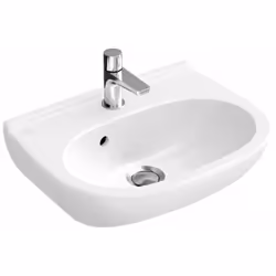 Lave-mains O.novo Villeroy & Boch avec trou de robinetterie et trop-plein, pour salles de bains de petite taille ou WC invité ...