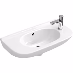 Le lave-mains compact O.novo dispose d´un trop-plein, d´un trou de robinetterie latéral pré-percé et convient aux robinetteri ...