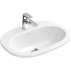 O.novo - Vasque encastrée 56x41 cm, avec trop-plein, avec trou pour robinetterie, CeramicPlus, blanc alpin 416156R1 - Villeroy&boch